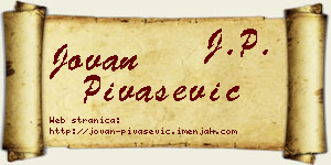 Jovan Pivašević vizit kartica